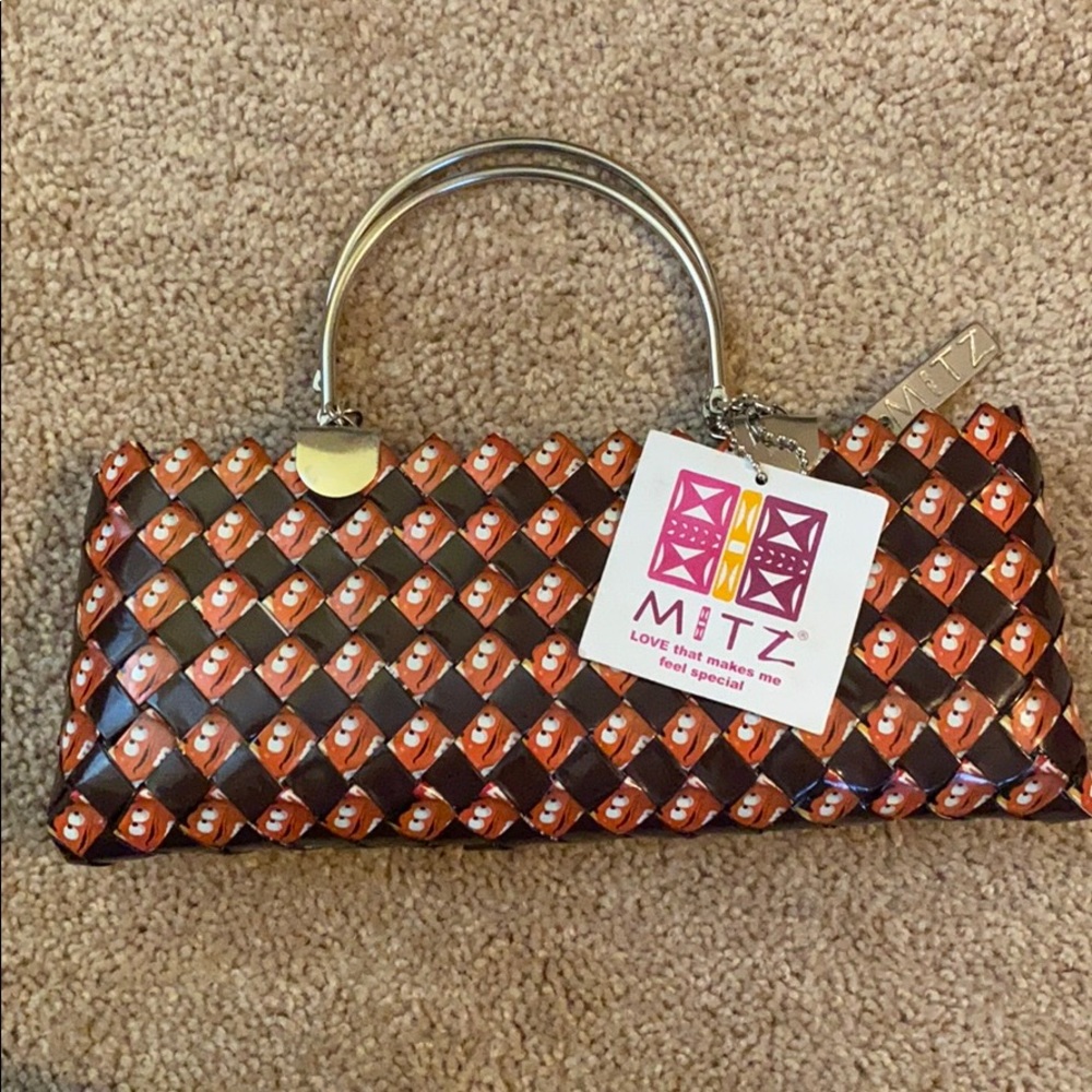 Mitz Brown M&M clutch/wristlet purse